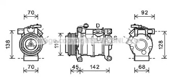 AVA QUALITY COOLING crak128 -  Компрессор, кондиционер